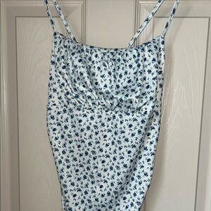 SHEIN Blue Spaghetti Strap Sundress Midi